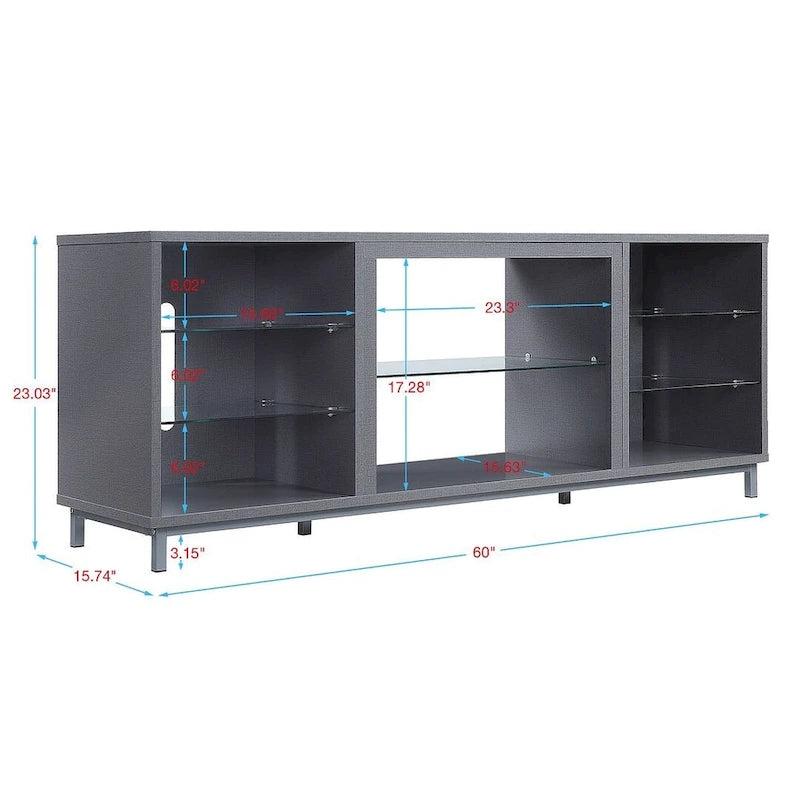 Consola de gabinete para medios con gestión de cables Brighton de 60 pulgadas de Manhattan Comfort