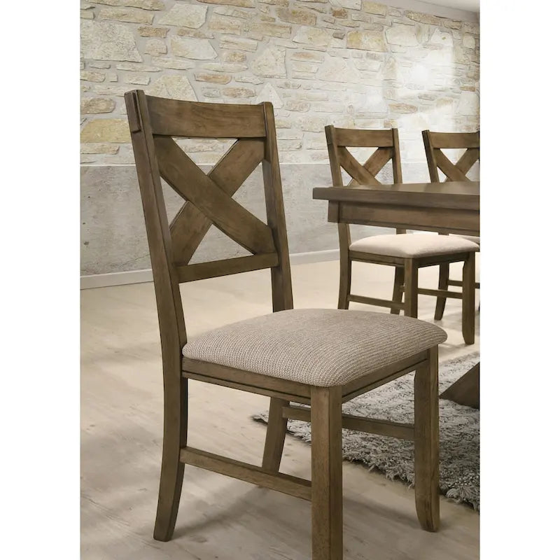 Silla de comedor tapizada en tela Raven Wood (Juego de 2)