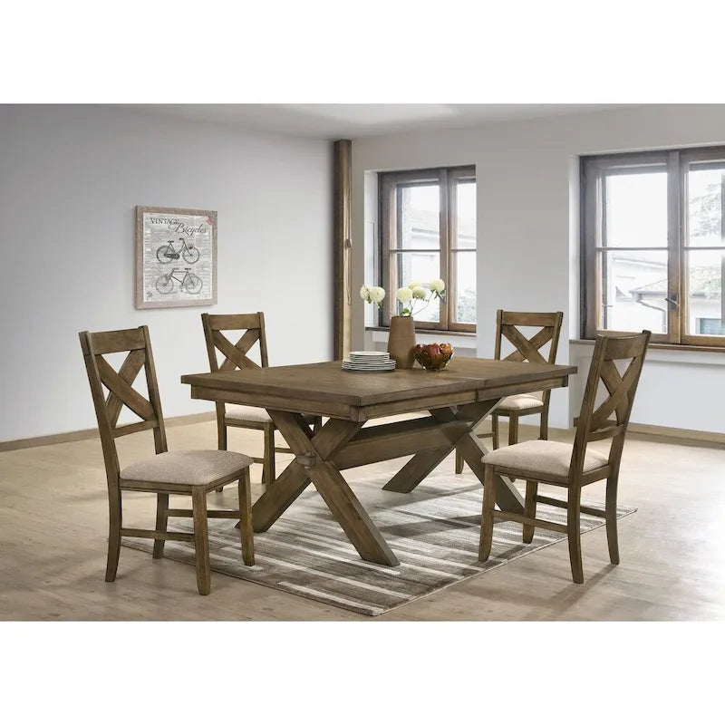 Silla de comedor tapizada en tela Raven Wood (Juego de 2)
