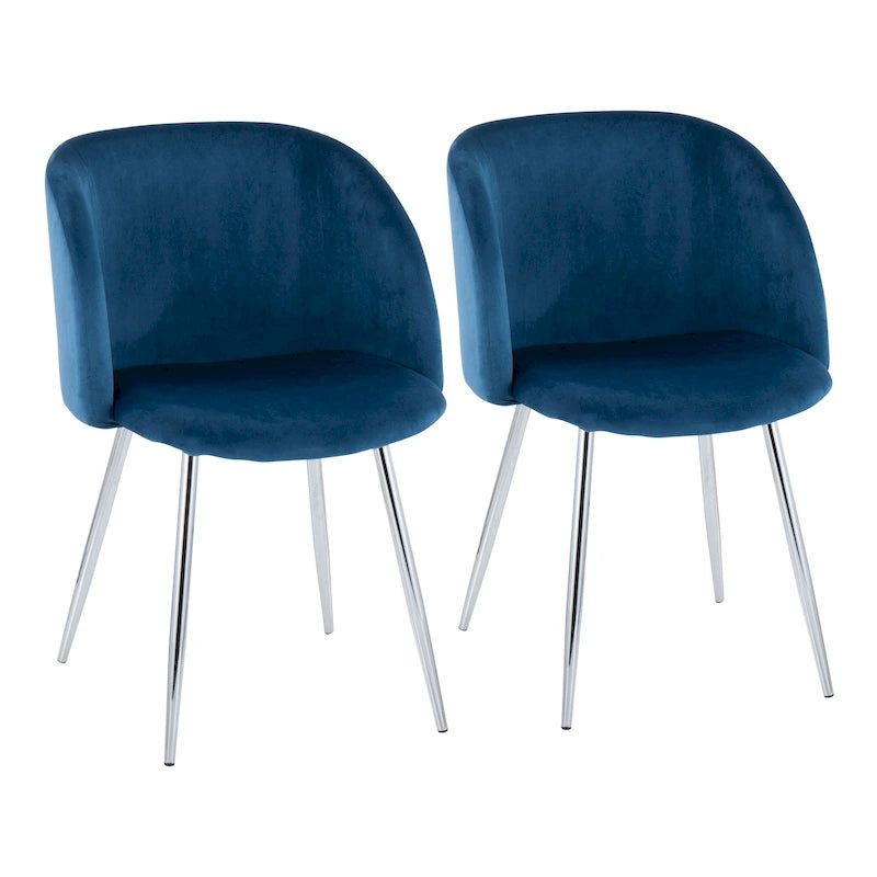Sillas de comedor tapizadas con brazos curvos y patas de metal, juego de 2 – Varios colores
