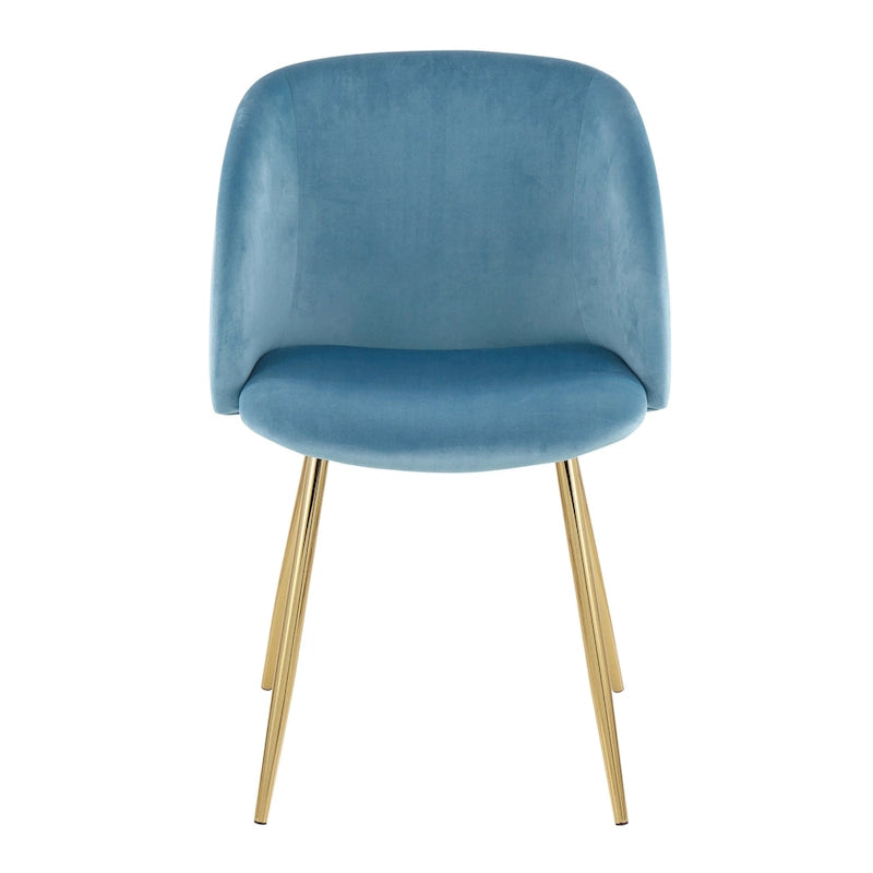 Sillas de comedor tapizadas con brazos curvos y patas de metal, juego de 2 – Varios colores