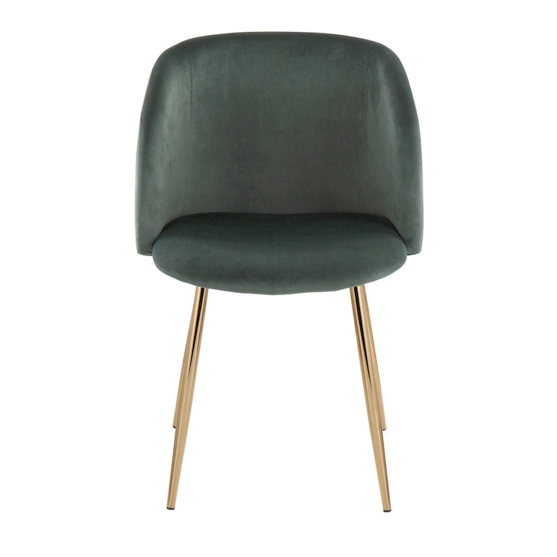 Sillas de comedor tapizadas con brazos curvos y patas de metal, juego de 2 – Varios colores