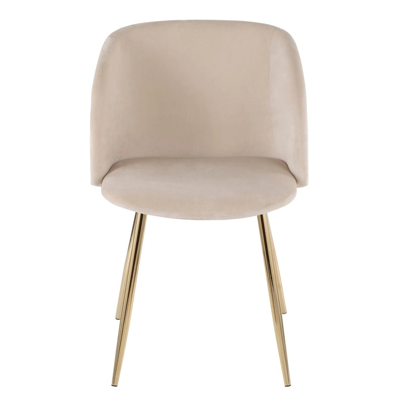 Sillas de comedor tapizadas con brazos curvos y patas de metal, juego de 2 – Varios colores