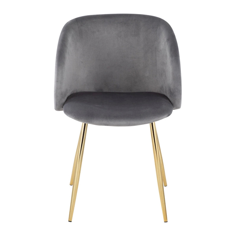 Sillas de comedor tapizadas con brazos curvos y patas de metal, juego de 2 – Varios colores