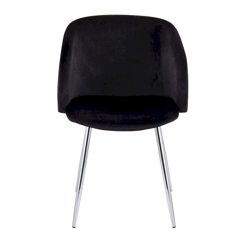 Sillas de comedor tapizadas con brazos curvos y patas de metal, juego de 2 – Varios colores