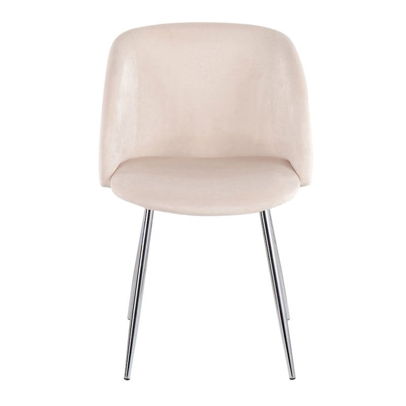 Sillas de comedor tapizadas con brazos curvos y patas de metal, juego de 2 – Varios colores