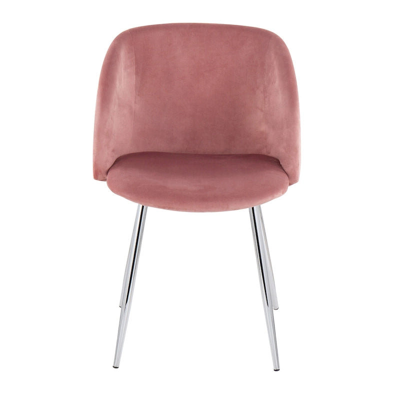 Sillas de comedor tapizadas con brazos curvos y patas de metal, juego de 2 – Varios colores