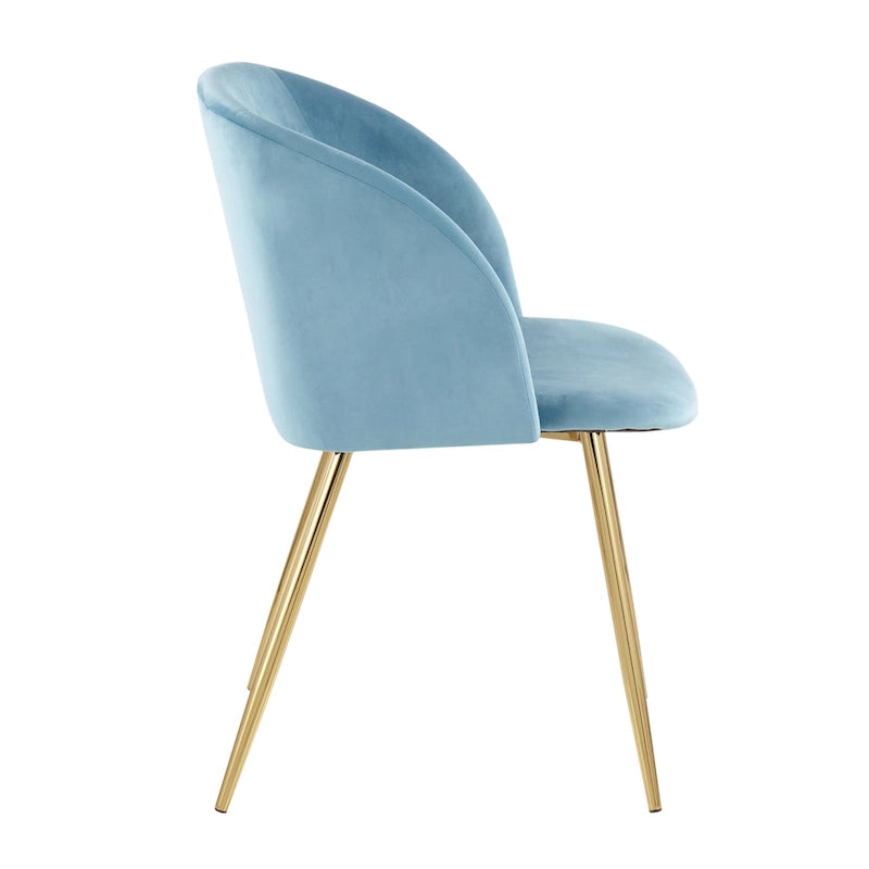 Sillas de comedor tapizadas con brazos curvos y patas de metal, juego de 2 – Varios colores