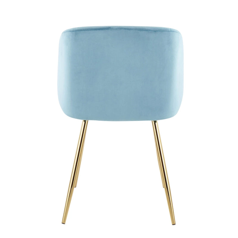 Sillas de comedor tapizadas con brazos curvos y patas de metal, juego de 2 – Varios colores