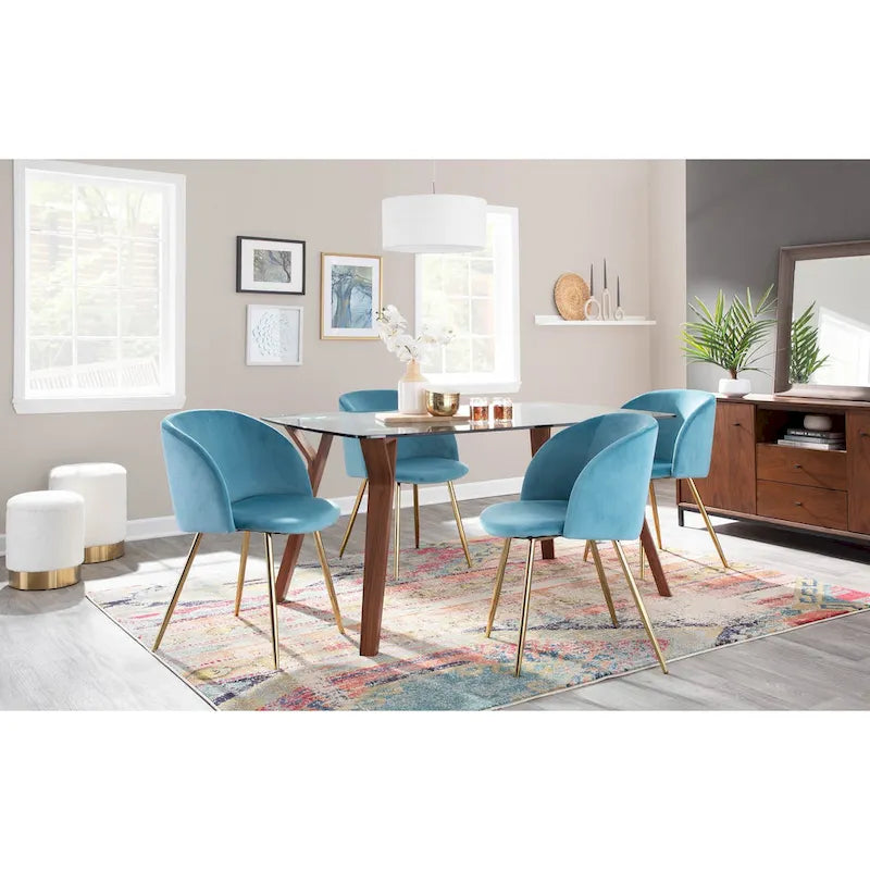 Sillas de comedor tapizadas con brazos curvos y patas de metal, juego de 2 – Varios colores