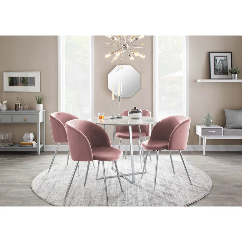 Sillas de comedor tapizadas con brazos curvos y patas de metal, juego de 2 – Varios colores
