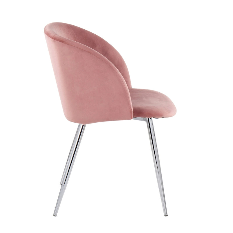 Sillas de comedor tapizadas con brazos curvos y patas de metal, juego de 2 – Varios colores