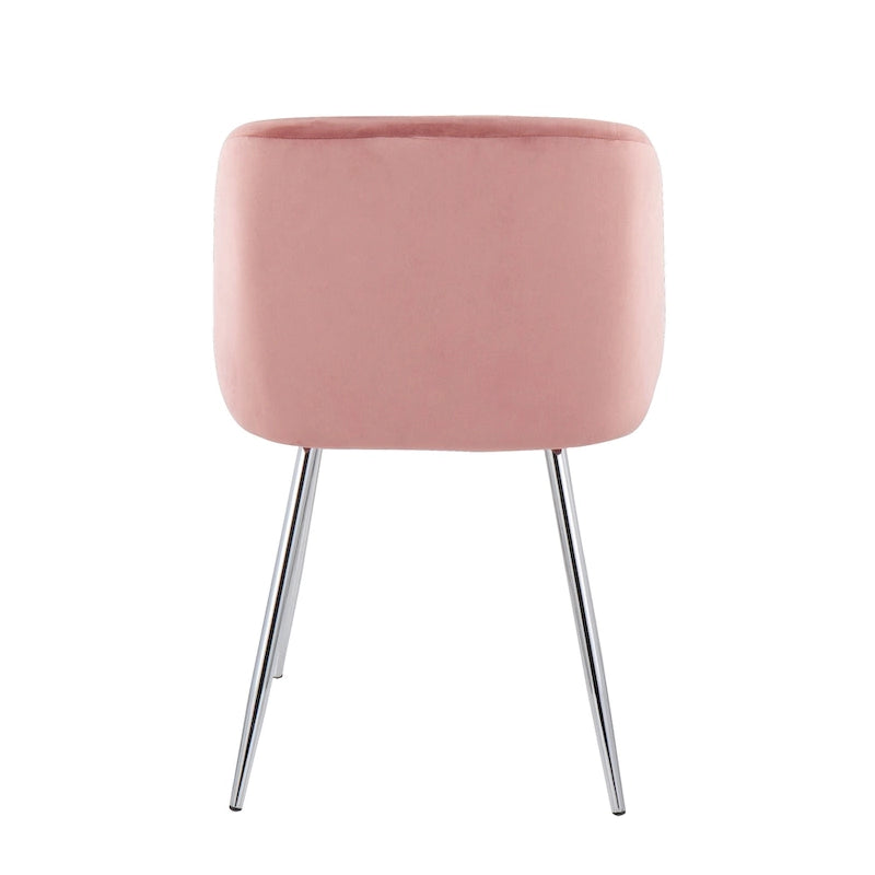 Sillas de comedor tapizadas con brazos curvos y patas de metal, juego de 2 – Varios colores