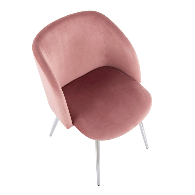 Sillas de comedor tapizadas con brazos curvos y patas de metal, juego de 2 – Varios colores