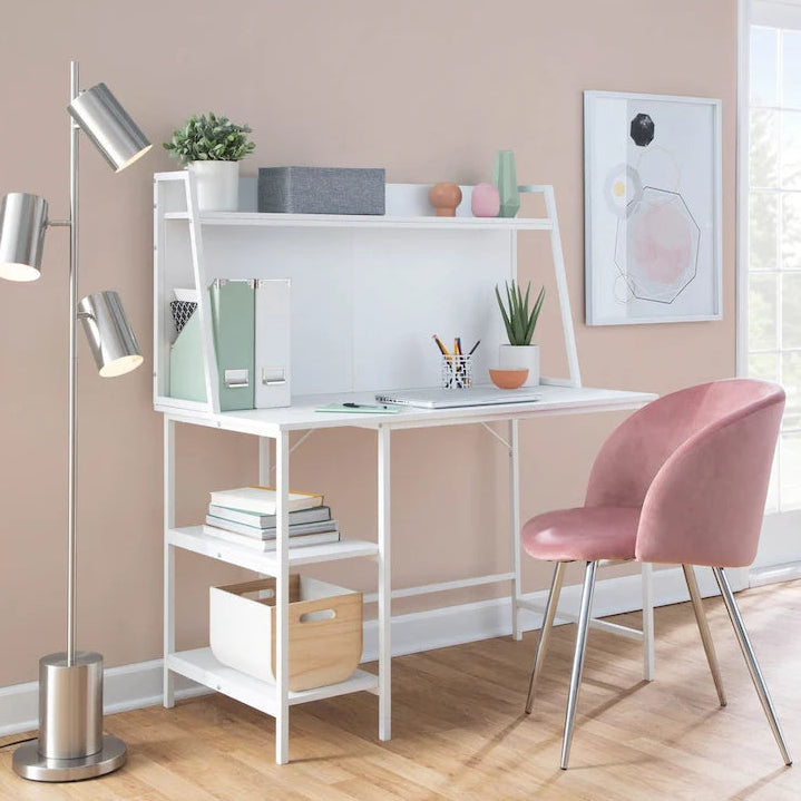 Sillas de comedor tapizadas con brazos curvos y patas de metal, juego de 2 – Varios colores