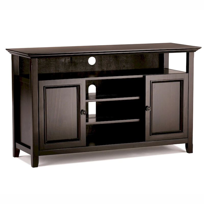 Mueble de TV transicional de madera maciza de 54 pulgadas de ancho - 54 An. x 18.9 Prof. x 31.9 Al.