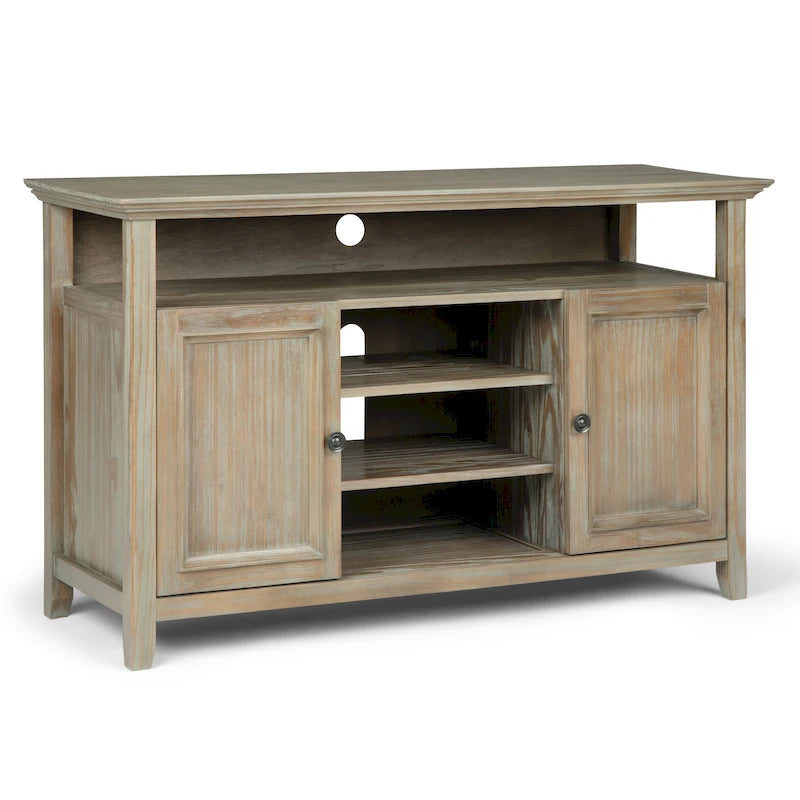 Mueble de TV transicional de madera maciza de 54 pulgadas de ancho - 54 An. x 18.9 Prof. x 31.9 Al.