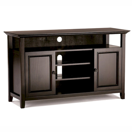 Mueble de TV transicional de madera maciza de 54 pulgadas de ancho - 54 An. x 18.9 Prof. x 31.9 Al.