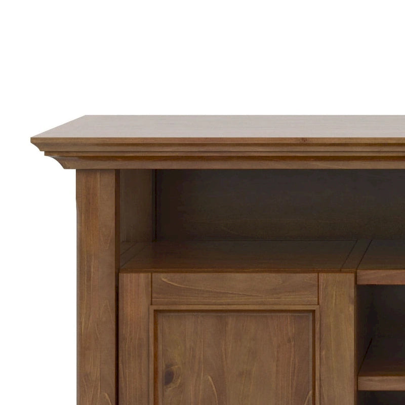 Mueble de TV transicional de madera maciza de 54 pulgadas de ancho - 54 An. x 18.9 Prof. x 31.9 Al.