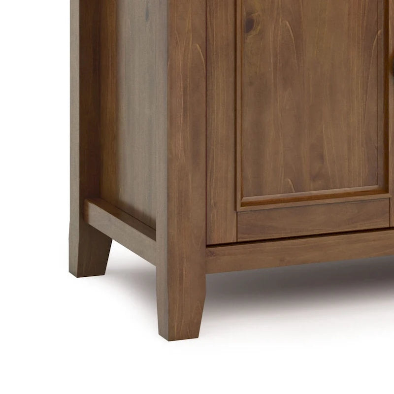 Mueble de TV transicional de madera maciza de 54 pulgadas de ancho - 54 An. x 18.9 Prof. x 31.9 Al.