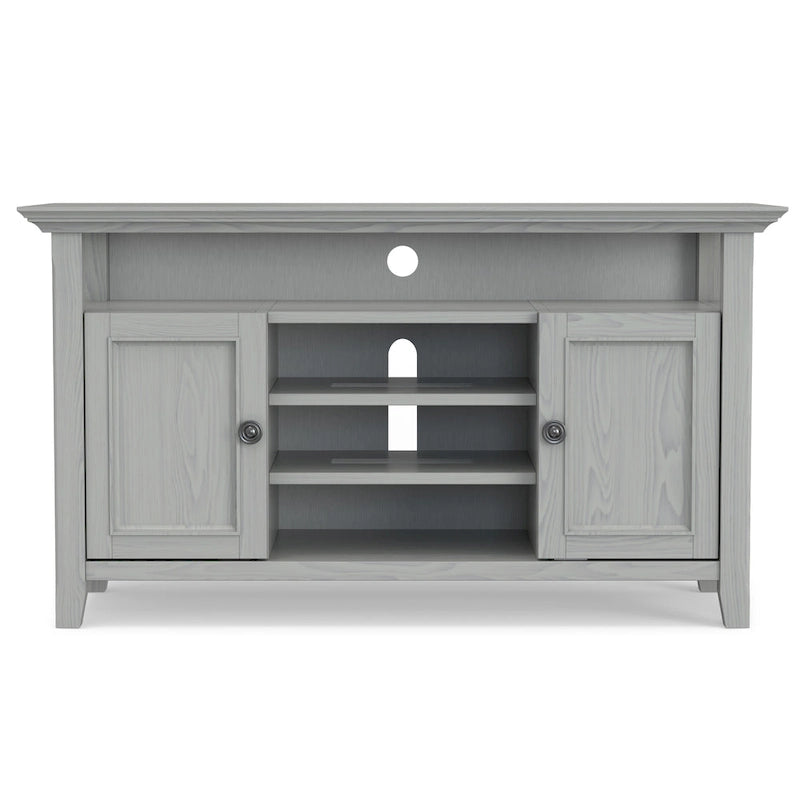 Mueble de TV transicional de madera maciza de 54 pulgadas de ancho - 54 An. x 18.9 Prof. x 31.9 Al.
