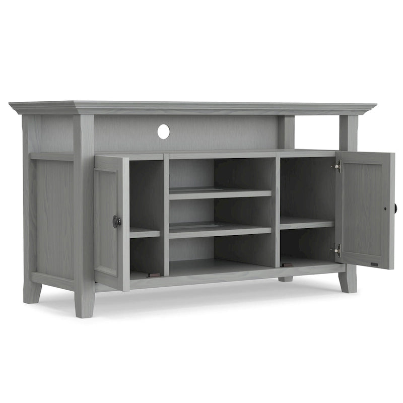 Mueble de TV transicional de madera maciza de 54 pulgadas de ancho - 54 An. x 18.9 Prof. x 31.9 Al.