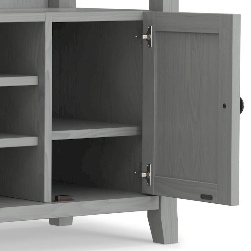 Mueble de TV transicional de madera maciza de 54 pulgadas de ancho - 54 An. x 18.9 Prof. x 31.9 Al.