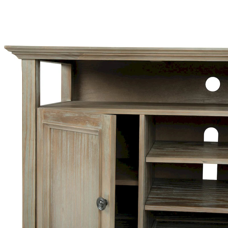 Mueble de TV transicional de madera maciza de 54 pulgadas de ancho - 54 An. x 18.9 Prof. x 31.9 Al.