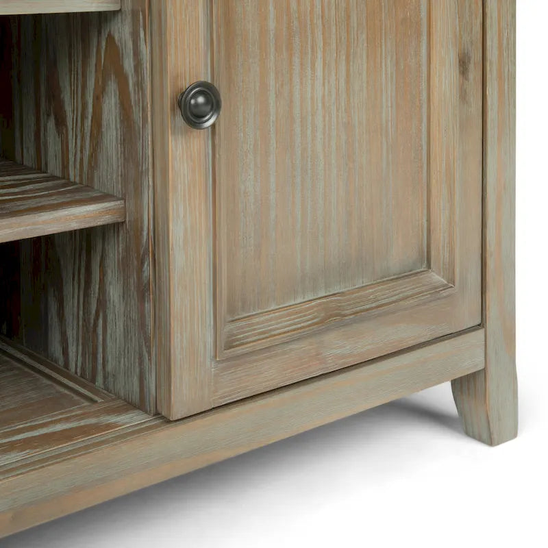 Mueble de TV transicional de madera maciza de 54 pulgadas de ancho - 54 An. x 18.9 Prof. x 31.9 Al.