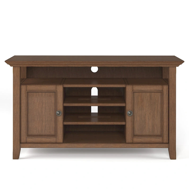 Mueble de TV transicional de madera maciza de 54 pulgadas de ancho - 54 An. x 18.9 Prof. x 31.9 Al.