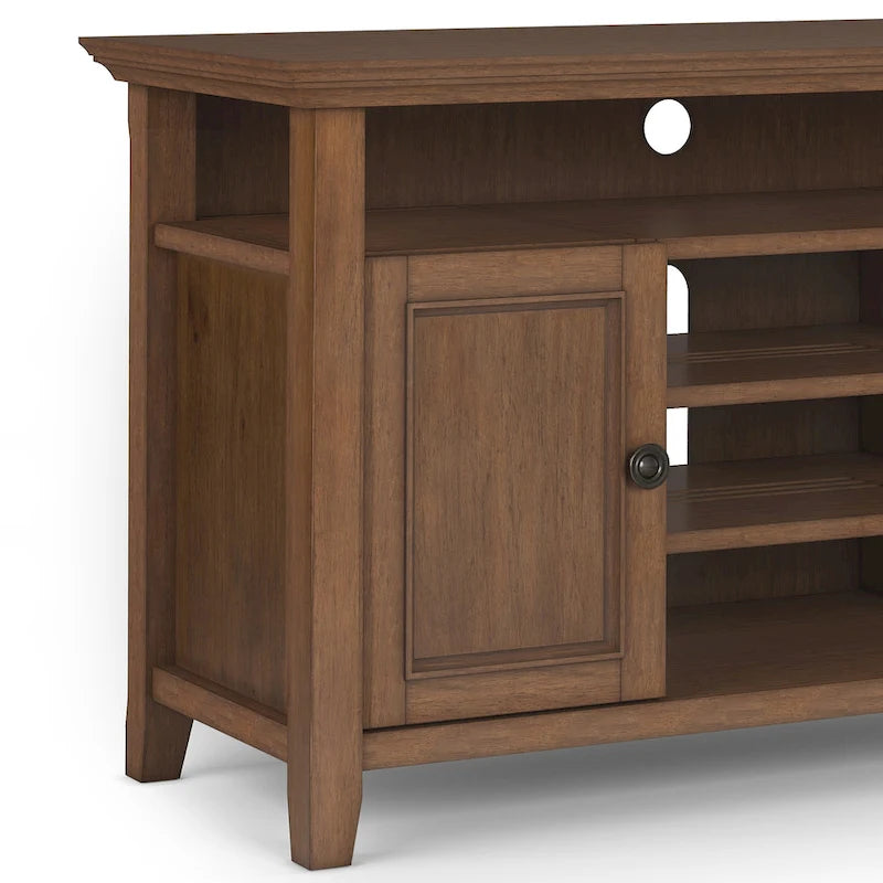 Mueble de TV transicional de madera maciza de 54 pulgadas de ancho - 54 An. x 18.9 Prof. x 31.9 Al.