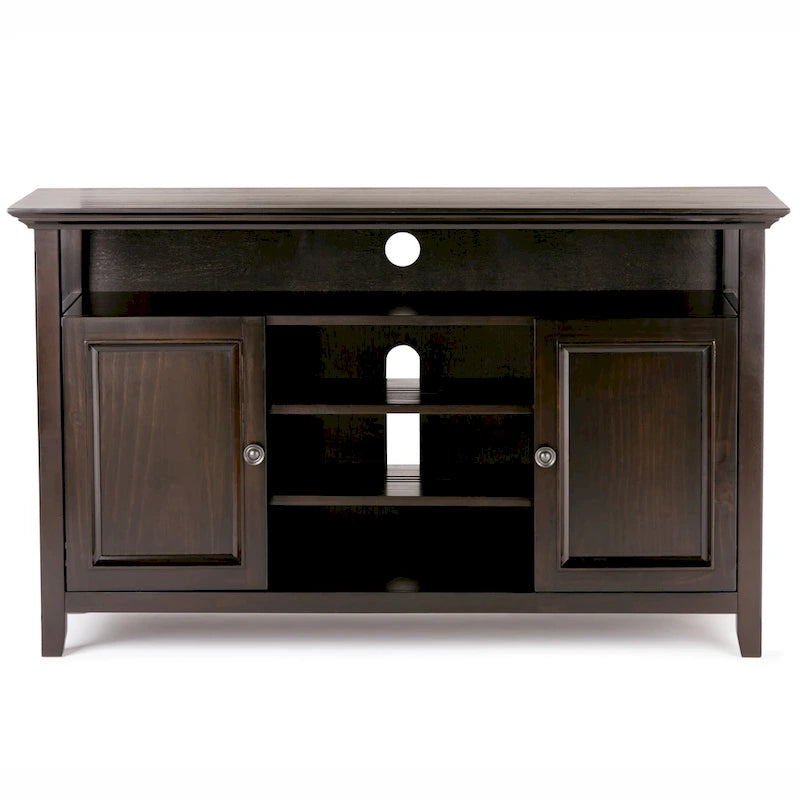 Mueble de TV transicional de madera maciza de 54 pulgadas de ancho - 54 An. x 18.9 Prof. x 31.9 Al.