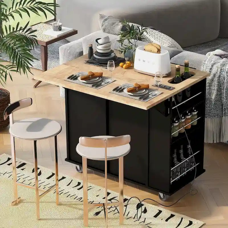Isla de cocina con toma de corriente
