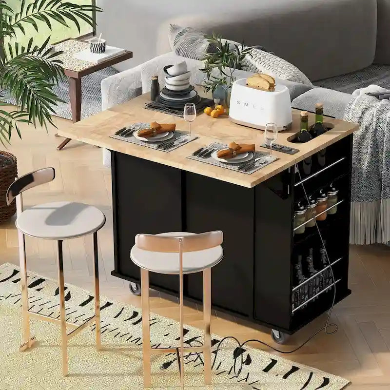 Isla de cocina con toma de corriente