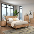 Alpine Furniture Easton Wood Platform Bed in Sand (Beige)