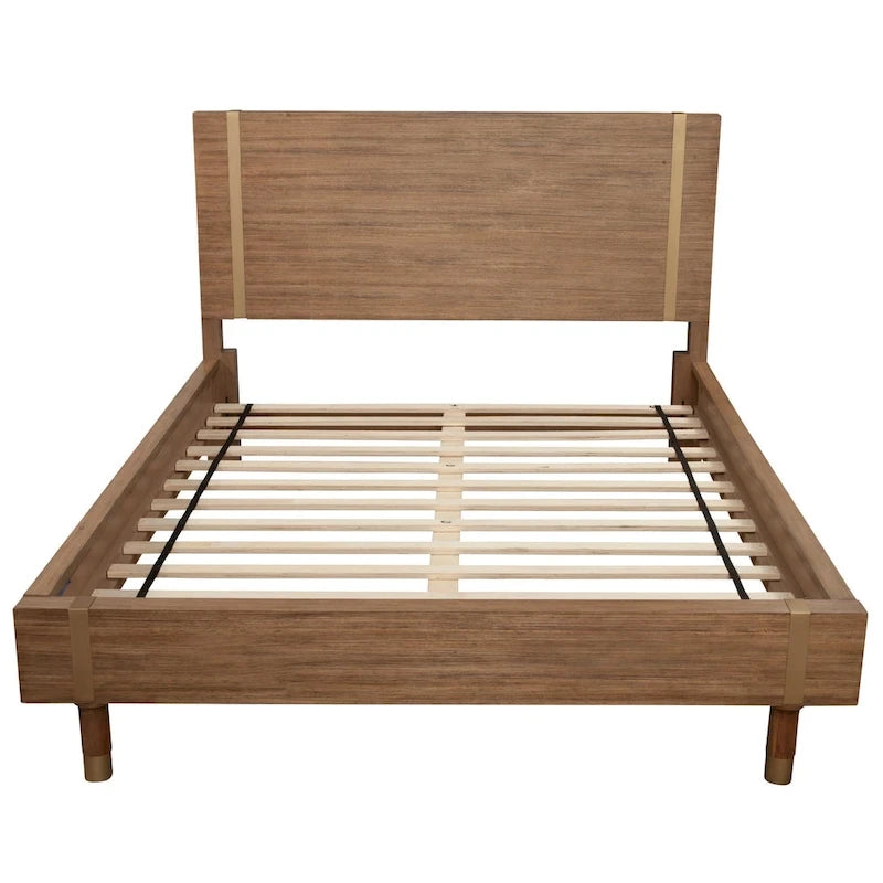 Cama de plataforma de madera en color arena (beige)