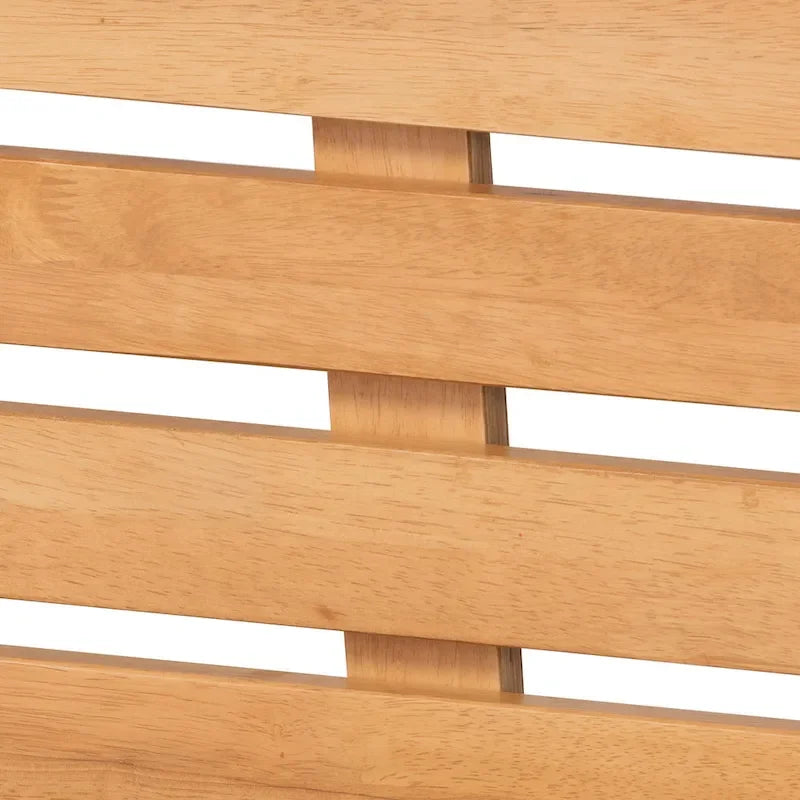Cama Plataforma de Madera con Acabado Marrón Rústico