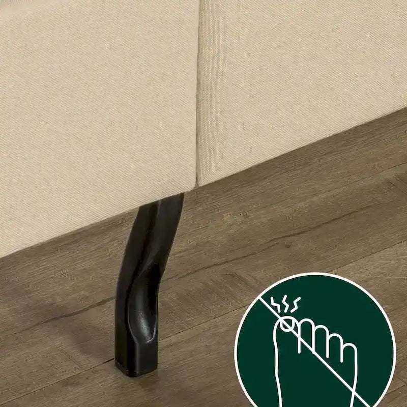 Cama Plataforma Tapizada capitoné de Tela Beige - King Size