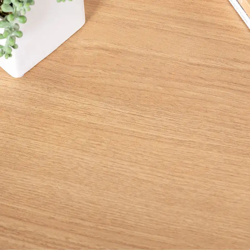 Escritorio con estructura metálica de 63" de color natural/marrón/negro con tablero grueso