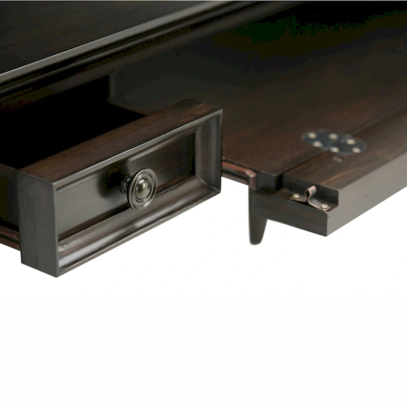 Escritorio de Madera Maciza Transicional de 54 pulgadas de Ancho en Marrón Hickory