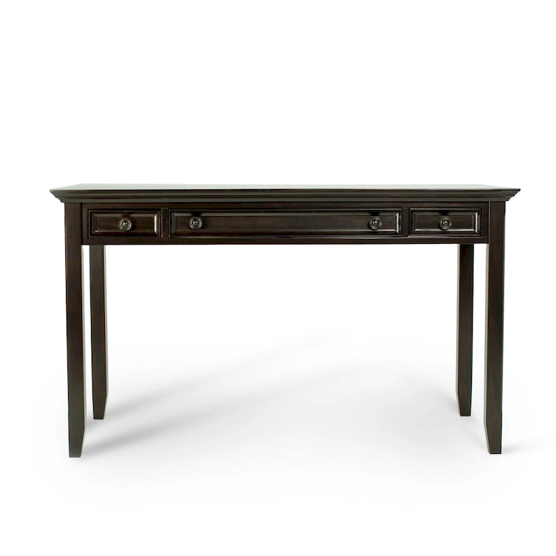 Escritorio de Madera Maciza Transicional de 54 pulgadas de Ancho en Marrón Hickory