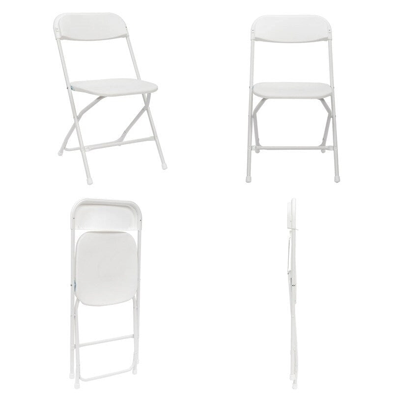 Juego de 4 sillas plegables de plástico para fiestas, conversaciones, exhibiciones y comedores
