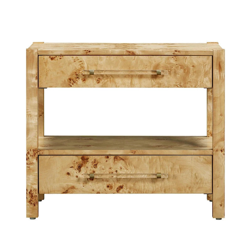 Brandyss Wooden 2 Drawer Nightstand