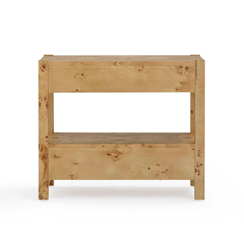 Mesita de noche de madera de 2 cajones