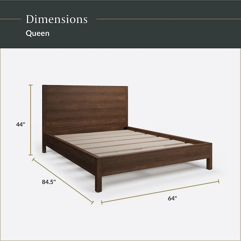 Cama de plataforma de madera con cabecero