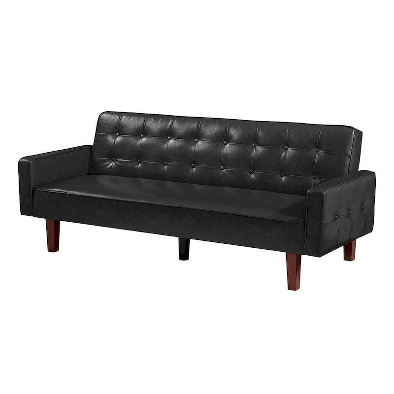 Sofá cama convertible de 3 plazas de piel sintética de 188.9 cm con respaldo ajustable