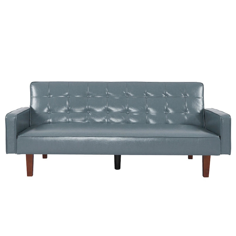 Sofá cama convertible de 3 plazas de piel sintética de 188.9 cm con respaldo ajustable