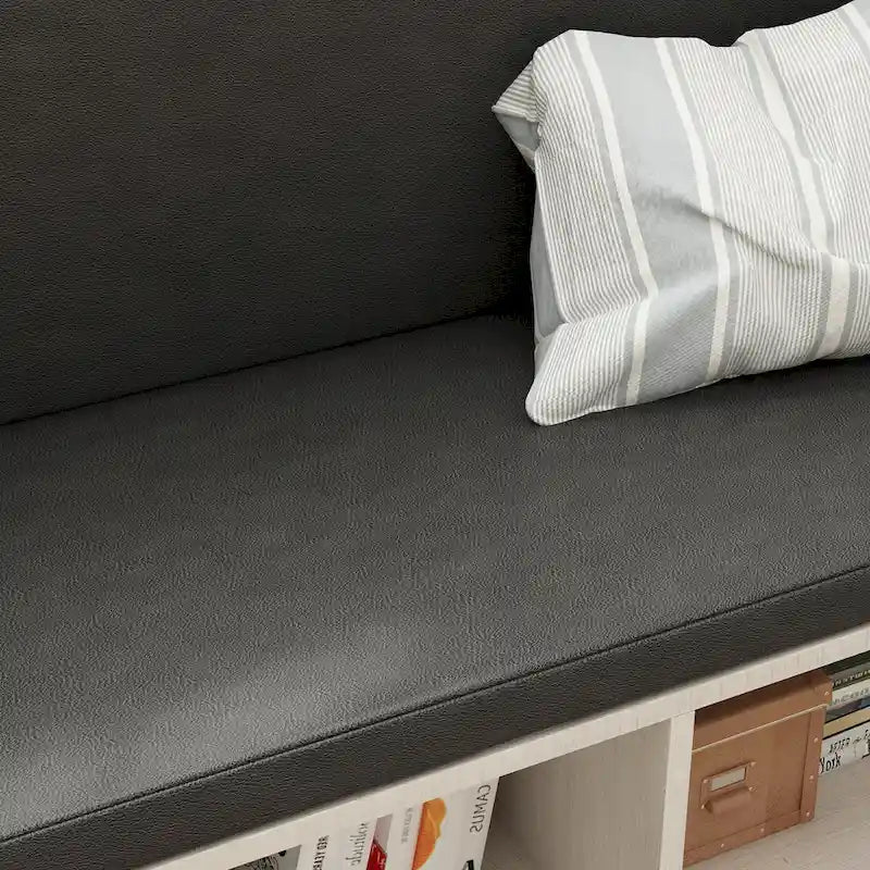 Banco zapatero con asiento acolchado y estante ajustable