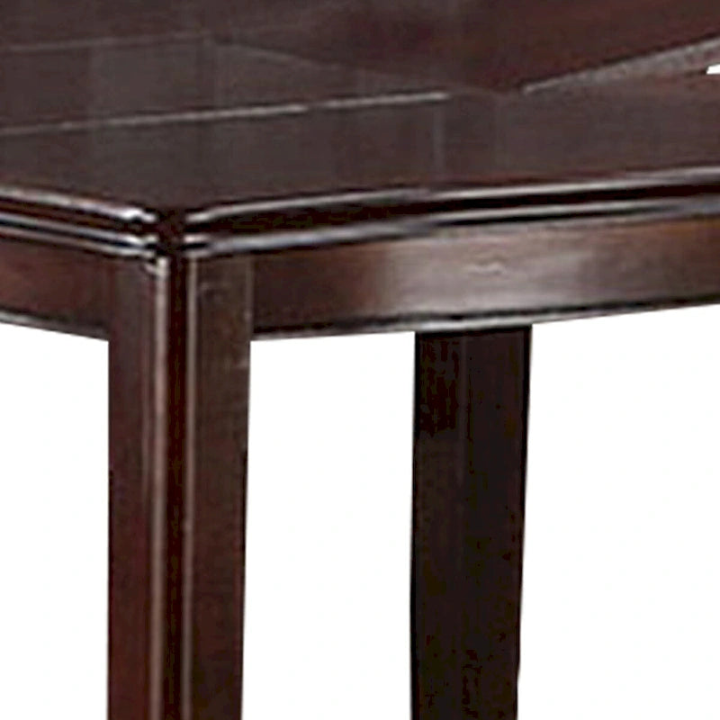 Mesa de comedor marrón de 132 cm de alto con 2 extensiones tipo mariposa, capacidad para hasta 6 personas