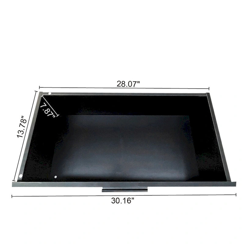 Archivador lateral de 2 cajones (Negro/Marrón) con soporte superior para impresora